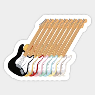 Retro Guitar Colors Sticker